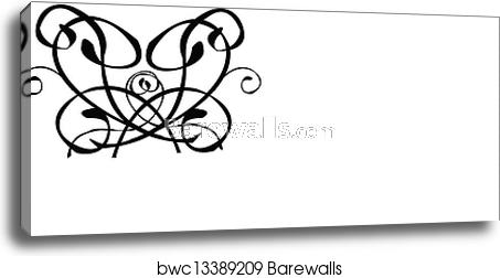 453x252 Tribal Swirl Heart Tattoo Vector, Canvas Print Barewalls Posters