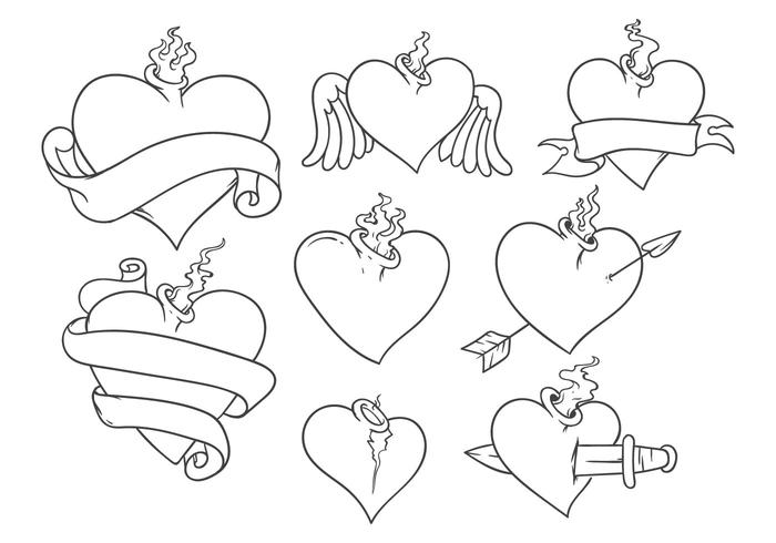 700x490 Heart Tattoo Free Vector Art