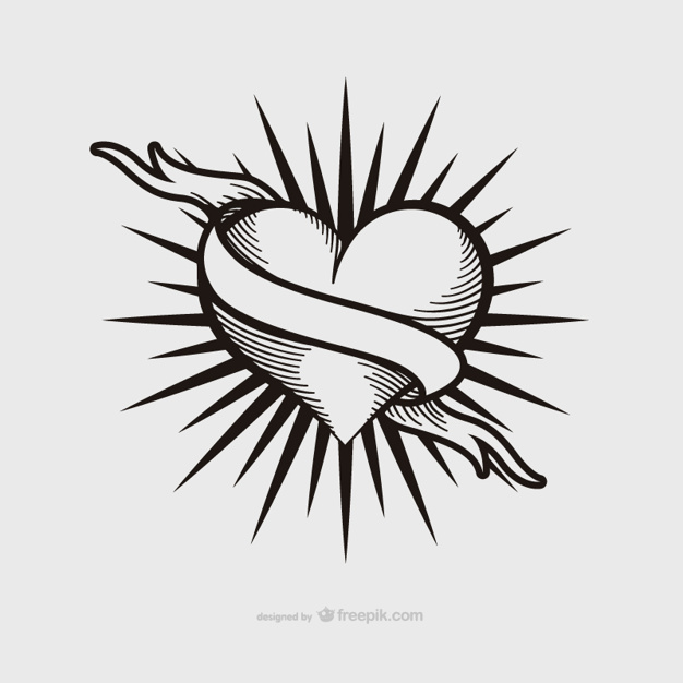 626x626 Vintage Heart Tattoo Design Vector Free Download