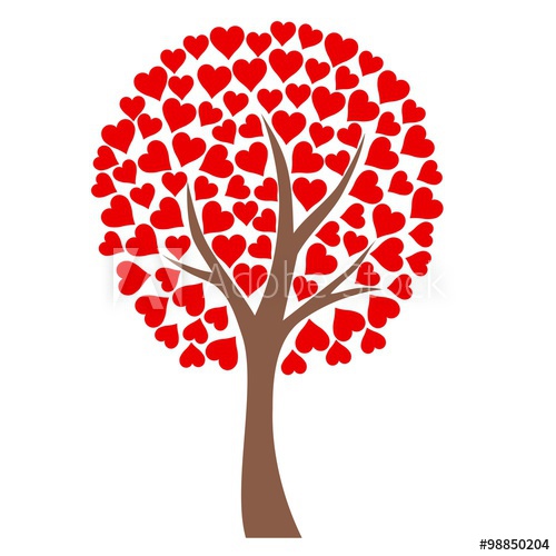 500x500 Heart Tree With White Background