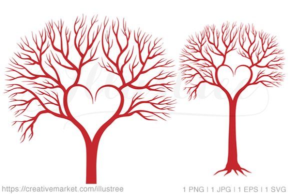 580x387 Heart Shaped Tree, Vector