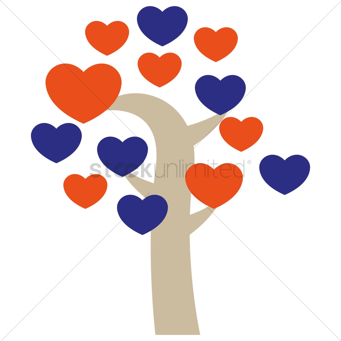1300x1300 Free Abstract Heart Tree Vector Image