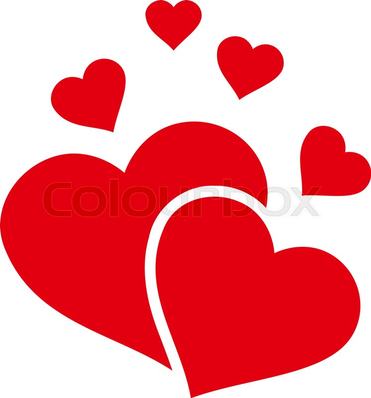 747x800 Lovely Hearts Flat Icon Vector Red Stock Vector Colourbox