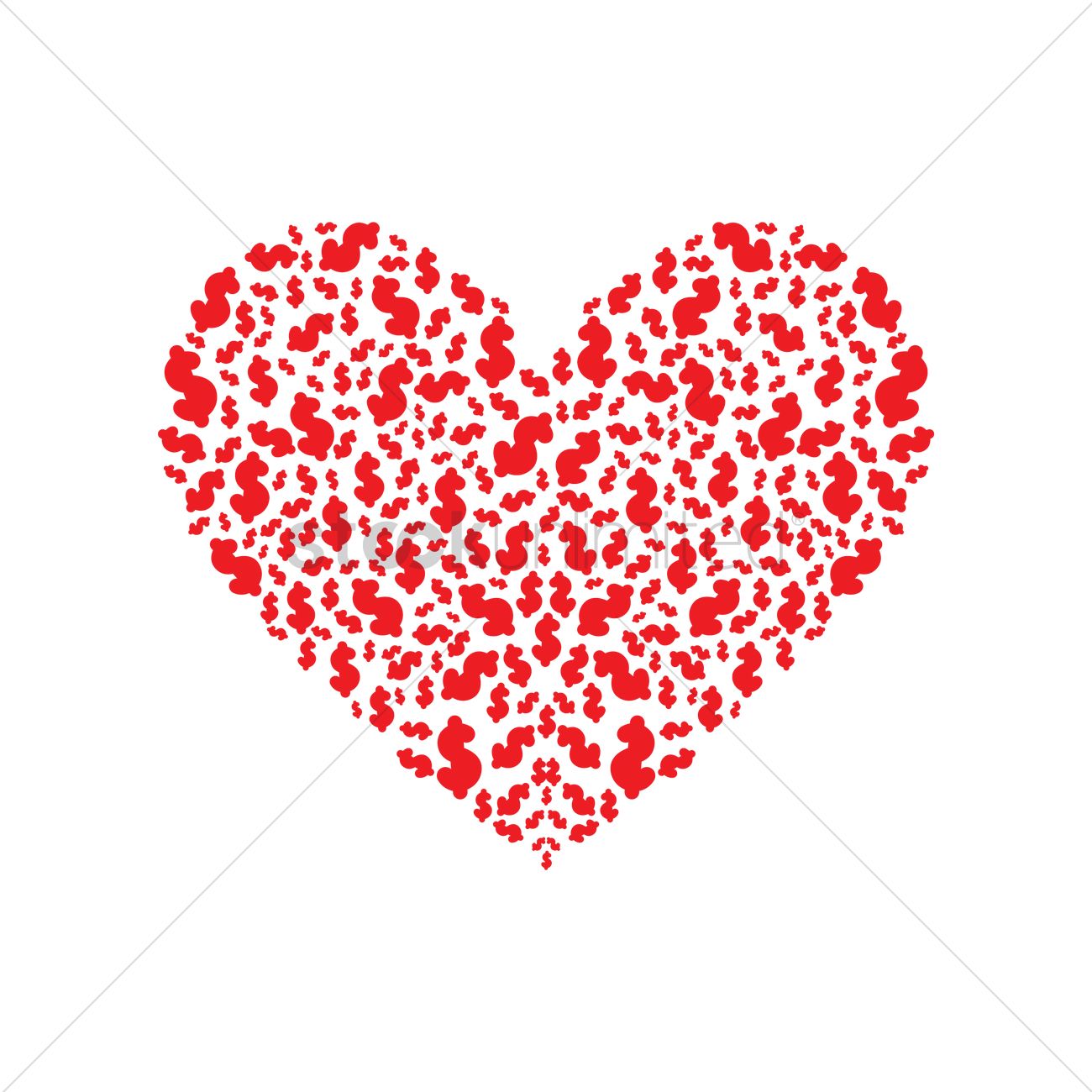 1300x1300 Dollar Signs Forming A Heart Vector Image