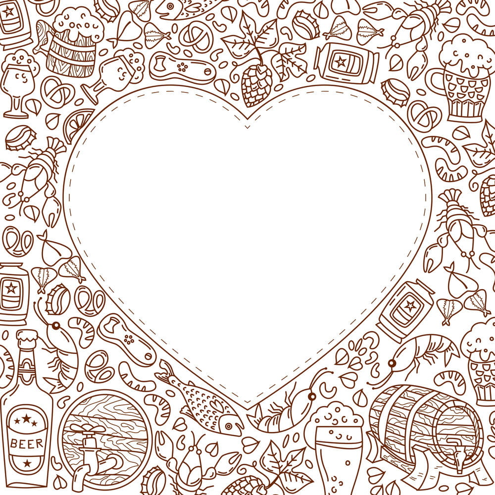 1000x1000 Oktoberfest Background With Doodle Heart Vector