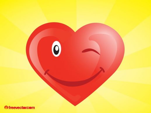 518x388 Winking Heart Vector