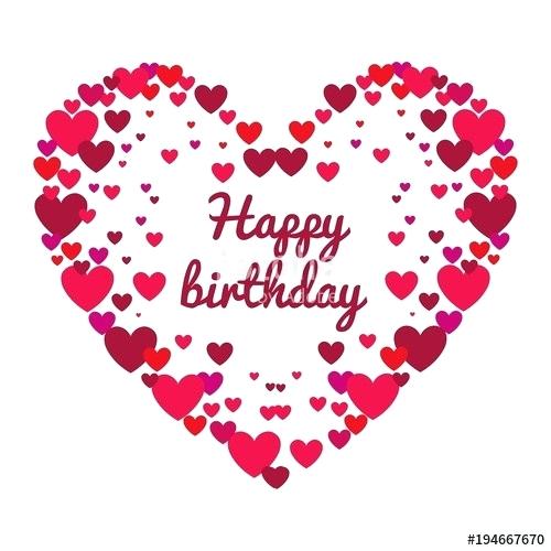 Love Bday Card Happy Birthday With Heart Vector Illustration 500x500 Love Bday Card Happy Birthday With Heart Vector Illustration