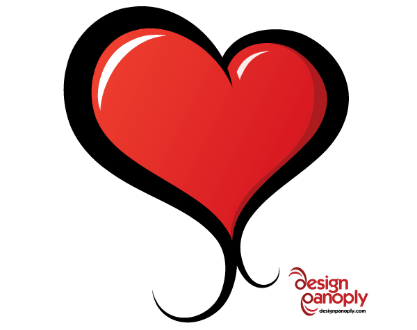 600x475 Red Heart Vector Illustrated Free Download Free Vector Art