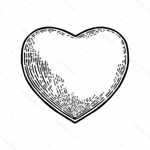 300x300 Black And White Heart Vector Graphic Studiogrfx