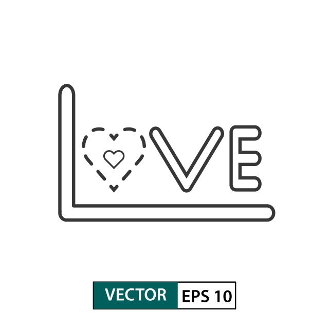 640x640 Love Icon Outline Style Isolated On White Background Vector
