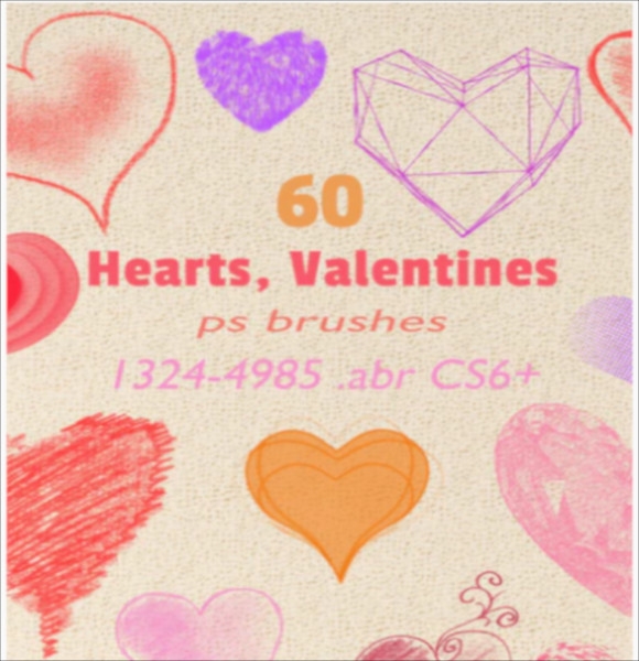 580x600 Heart Photoshop Brushes Free Vector Abr, Format