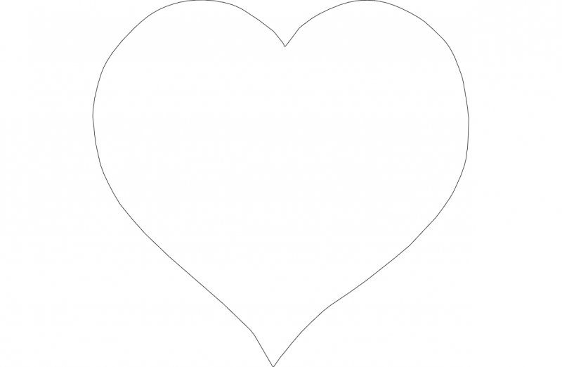 800x522 Heart Outline Vector Dxf Free Download