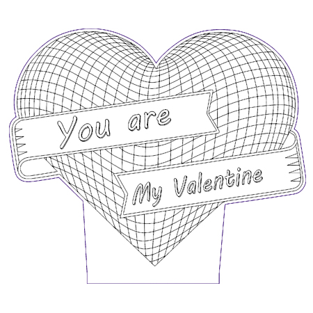 450x450 My Valentine Heart Illusion Vector For Cnc