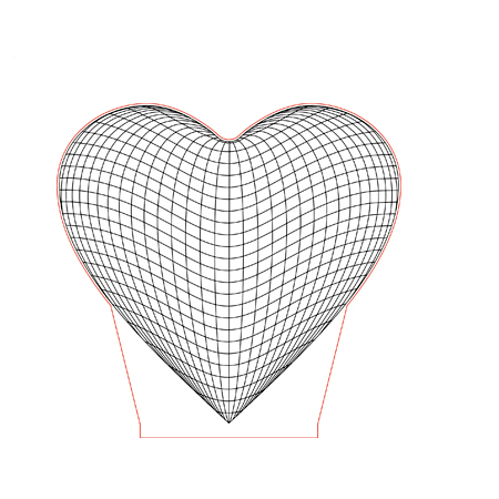 450x450 Big Heart Illusion Lamp Plan Vector For Cnc