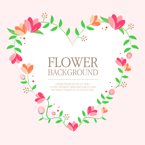 500x500 Flower Background With Heart Vector Material Free Download