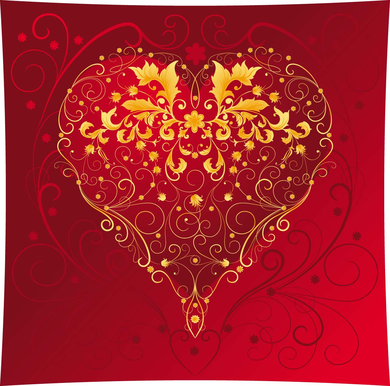 1280x1266 Ornate Red Heart Vector Free Download