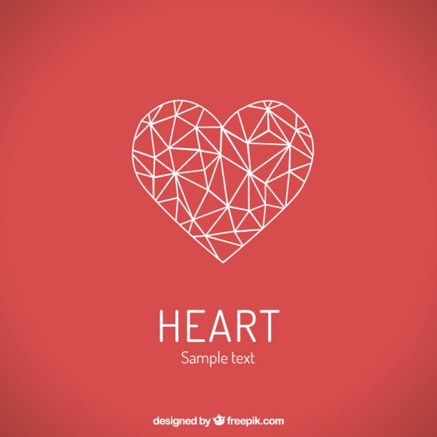 626x626 Polygonal Heart Vector Premium Download