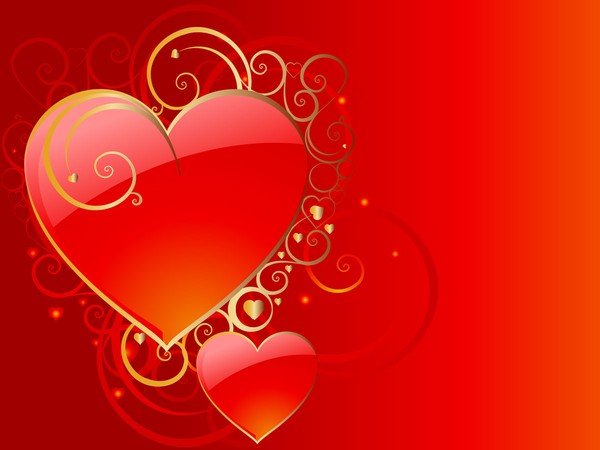 600x450 Valentine's Day Heart Floral Background