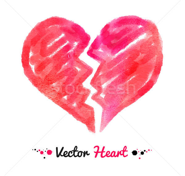 600x573 Watercolor Broken Heart Vector Illustration Sofya Golovanova