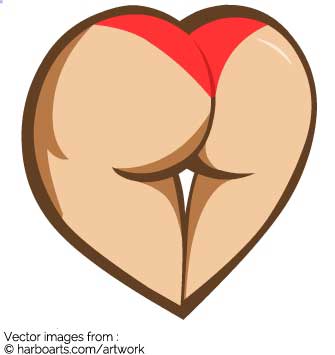 335x355 Download Butt Cartoon Shaped As Heart