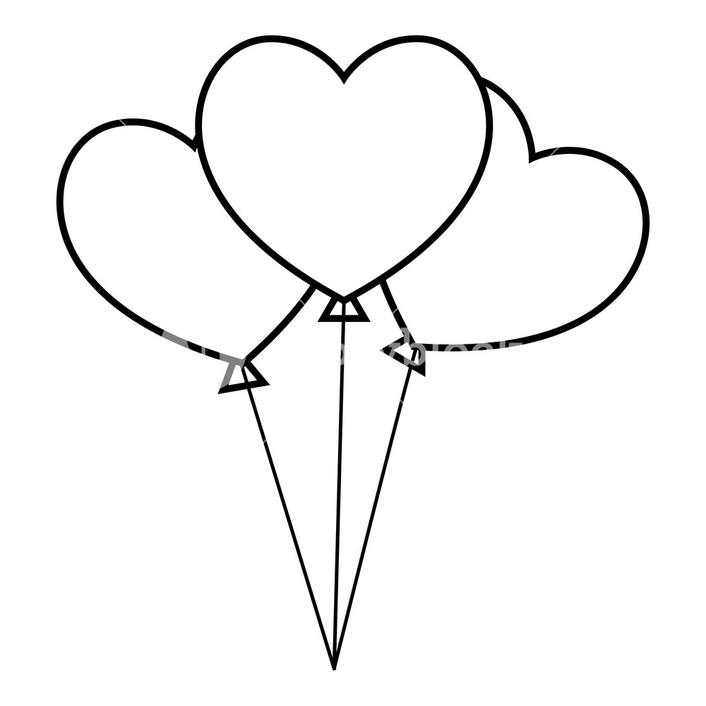 1000x1000 Three Hearts Icon Outline Illustration Of Three Hearts Vector