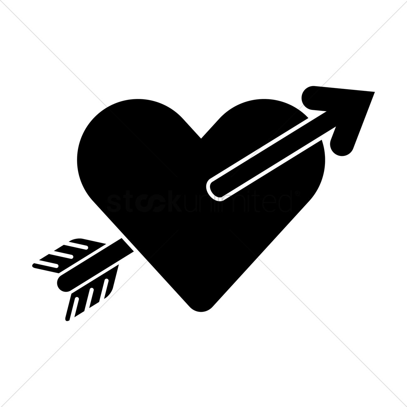 Heart With Arrow Vector Image 1300x1300 Heart With Arrow Vector Image