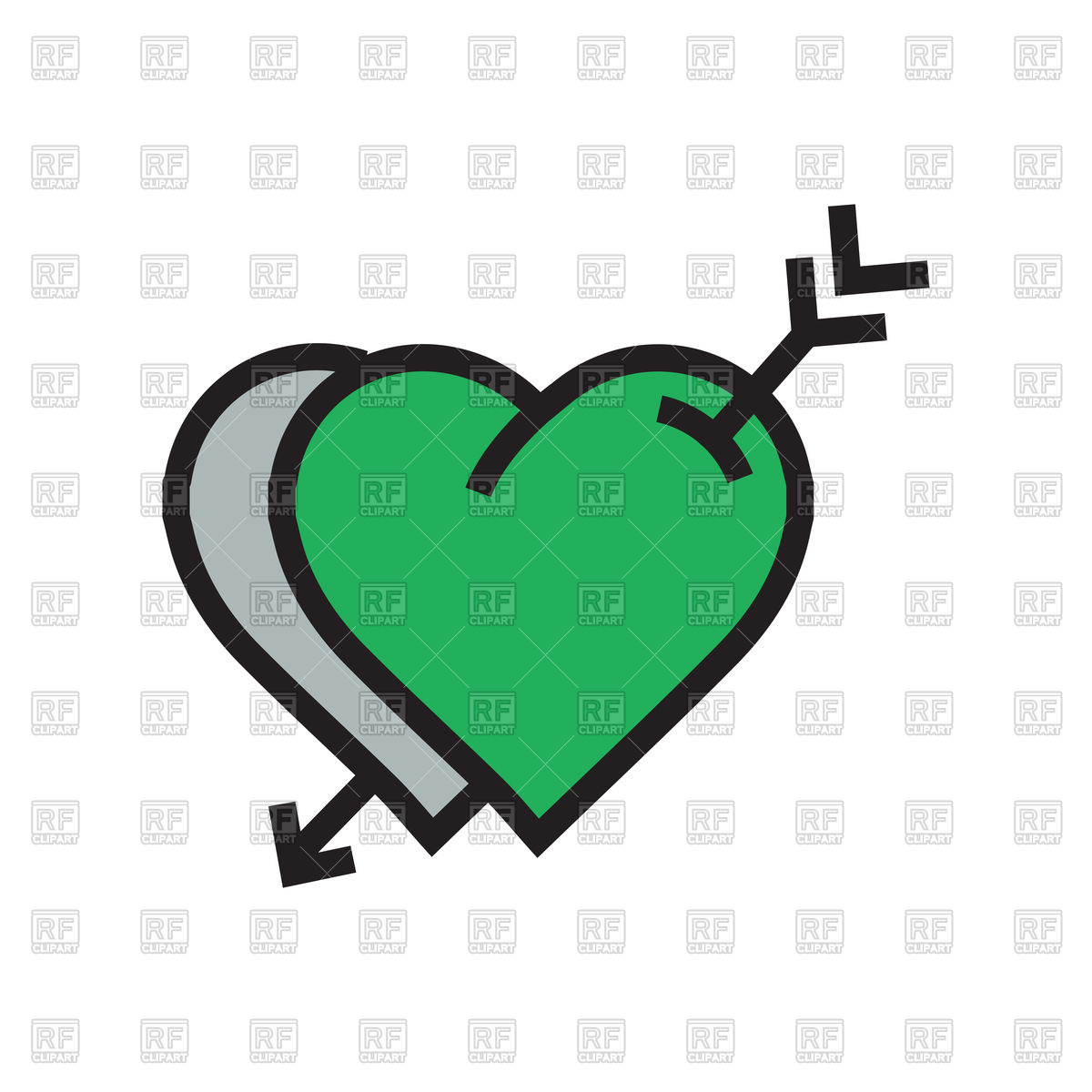 Icon Of Green Hearts With Arrow Vector Image Of Icons And Emblems 1200x1200 Icon Of Green Hearts With Arrow Vector Image Of Icons And Emblems