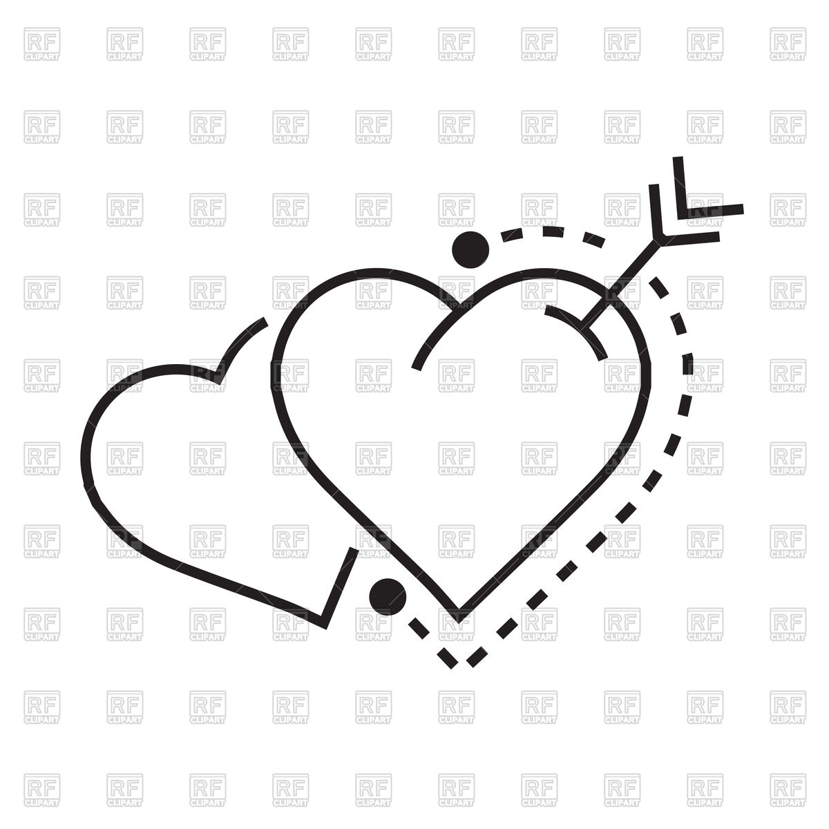 Two Hearts And Arrow Vector Image Of Icons And Emblems Pixia 1200x1200 Two Hearts And Arrow Vector Image Of Icons And Emblems Pixia