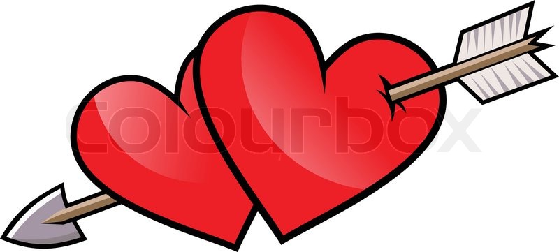 Two Red Heart With Arrow Vector Stock Vector Colourbox 800x361 Two Red Heart With Arrow Vector Stock Vector Colourbox