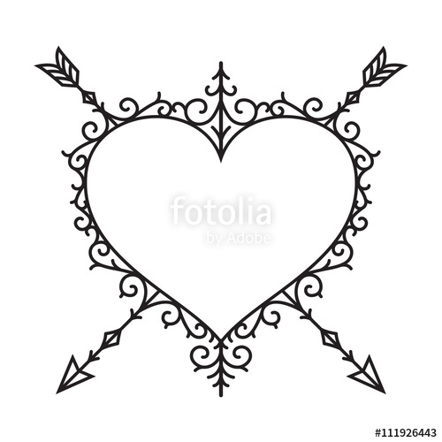 Graphic Vintage Heart And Arrow, Vector Stock Image And Royalty 500x500 Graphic Vintage Heart And Arrow, Vector Stock Image And Royalty