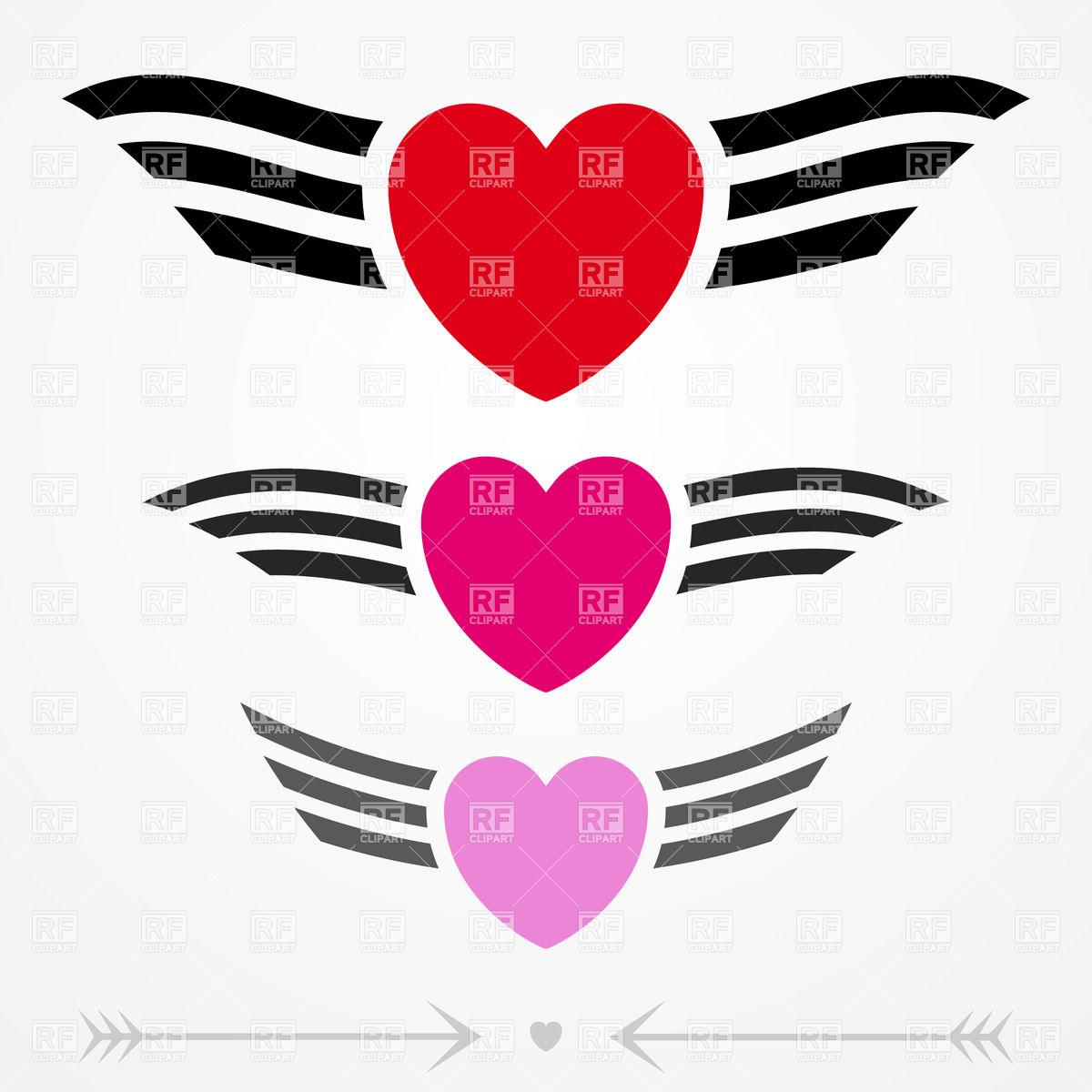 1200x1200 Graphic Love Emblems With Hearts And Wings Vector Image Of Icons
