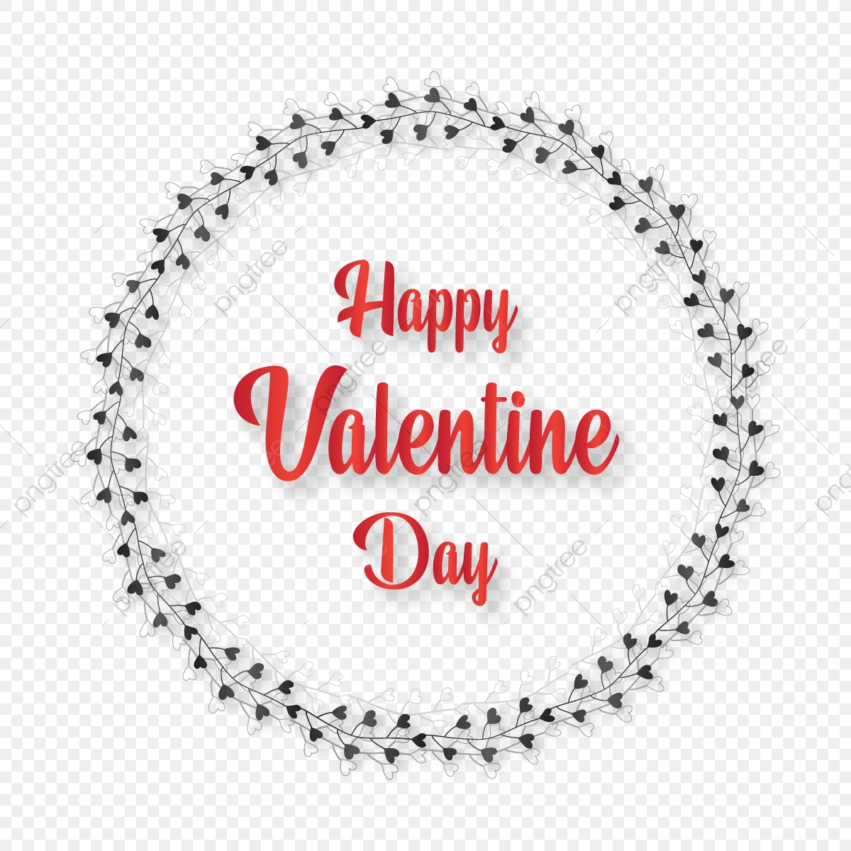 1200x1200 Happy Valentine Day With Heart Wreath Vector, Abstract, Valentines