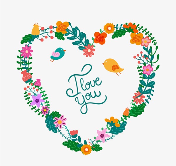 600x565 Cartoon Heart Shaped Wreath Vector Graphics My Free Photoshop World