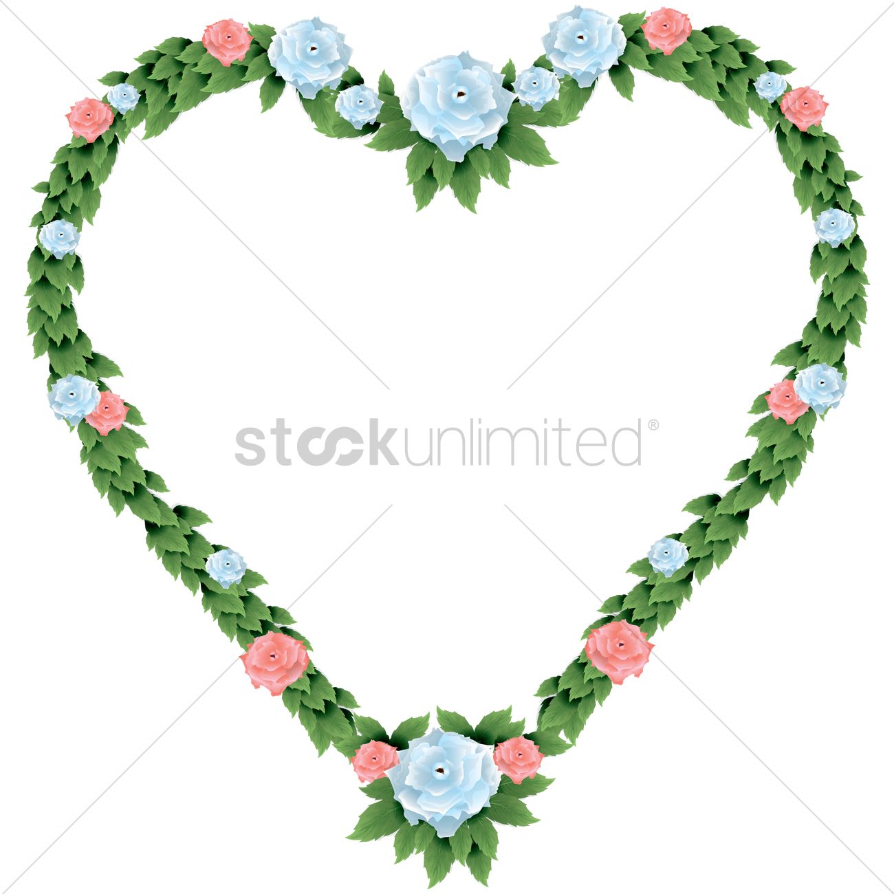 1300x1300 Heart Shaped Wreath Vector Image