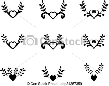 450x353 Heart Wreath Set Of Hearts With Floral Wreath