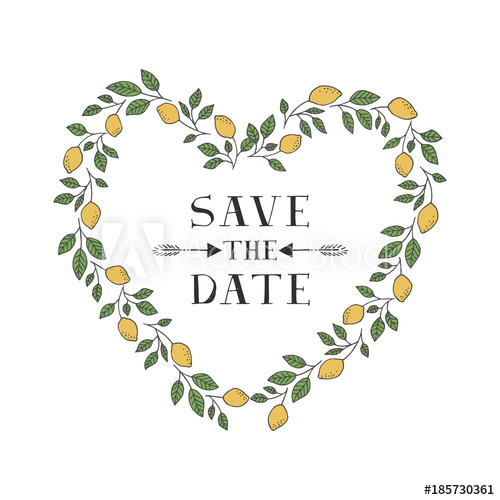 500x500 Lemon Heart Wreath Vector Isolated