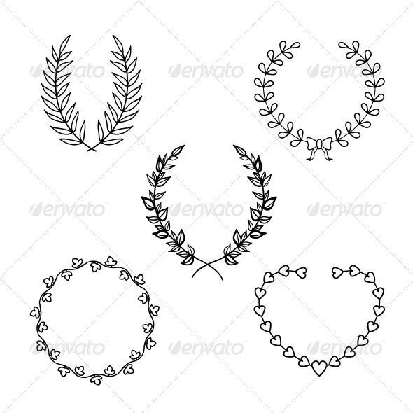 590x590 Bitten Wreath Drawing, Frame Wreath, Wreaths