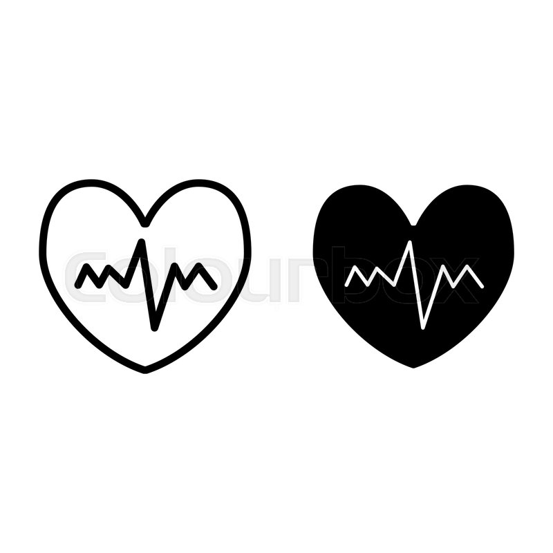 800x800 Heartbeat Line And Glyph Icon Pulse Stock Vector Colourbox