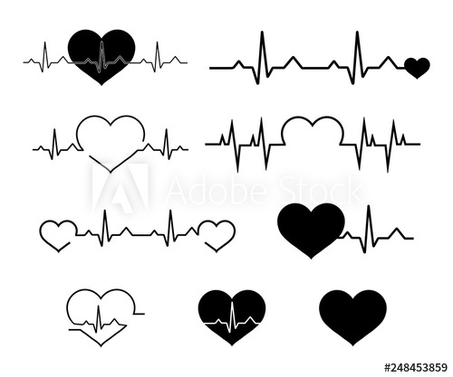 500x417 Heartbeat Line Icon Set Heartbeat Sign In Flat Design Heart