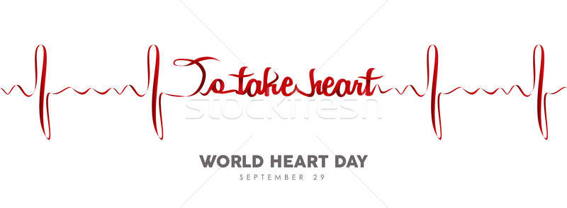 800x294 World Heart Day Banner Of Red Heartbeat Line Vector Illustration