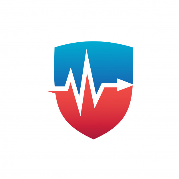 626x626 Shield With Heartbeat Medical Logo Vector Vector Premium Download