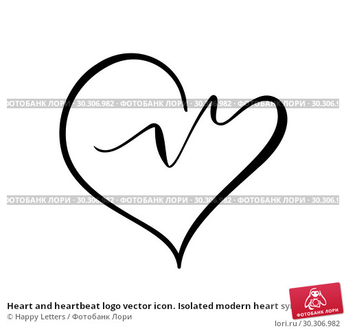 504x483 Heart And Heartbeat Logo Vector Icon Isolated Modern Heart Symbol