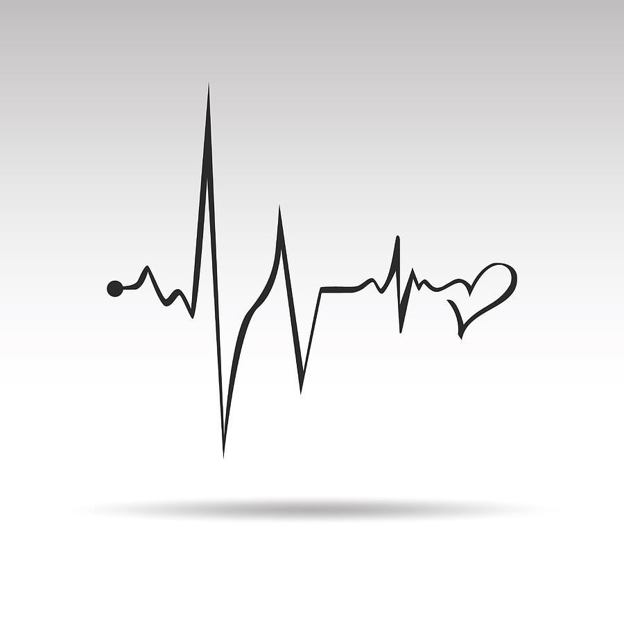 900x900 Heart Icon With Sign Heartbeat Vector Illustration Heart Sign