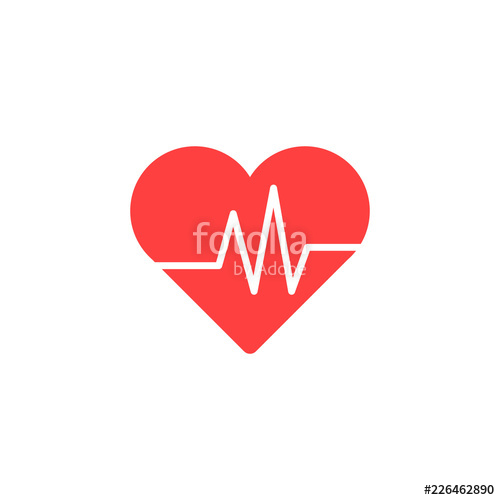 500x500 Heart Isometric Health Care Concept Red Shape And Heartbeat