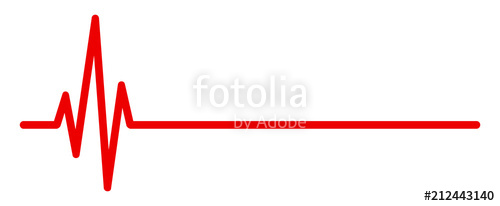 500x206 Heart Pulse, One Line, Cardiogram Sign, Heartbeat