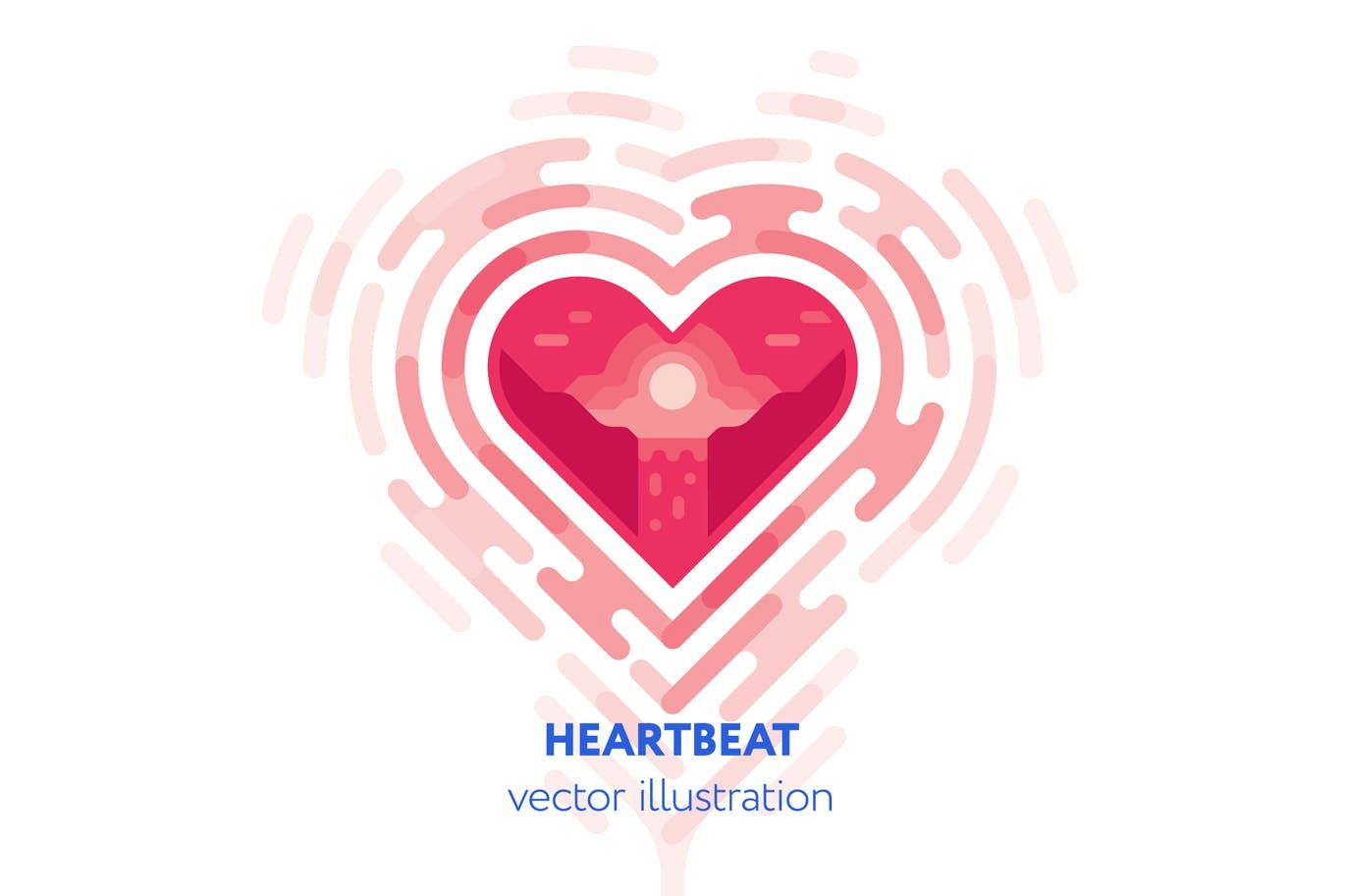 1370x913 Heartbeat Vector Illustration Download Vector