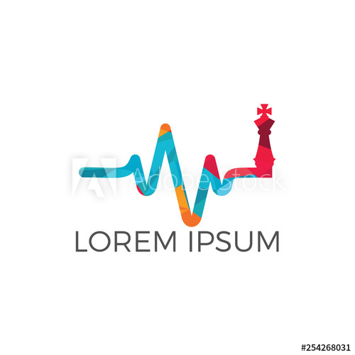 500x500 Chess Heartbeat Vector Logo Design Chess And Pulse Logo Concept