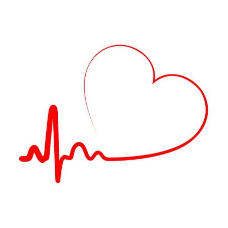 450x450 Red Heart Icon With Sign Heartbeat Vector Illustration Heart