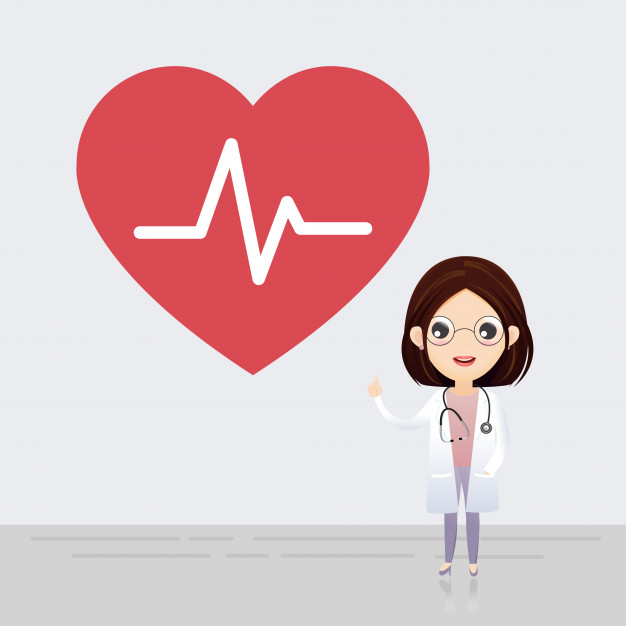 626x626 Doctor Standing With Sign Of Heartbeat Vector Premium Download