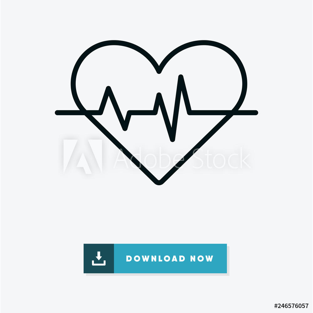 1000x1000 Photo Art Print Heartbeat Vector Icon Europosters